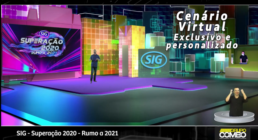 Produção de eventos digitais e transmissões ao vivo corporativas pela agência Grupo Combo.